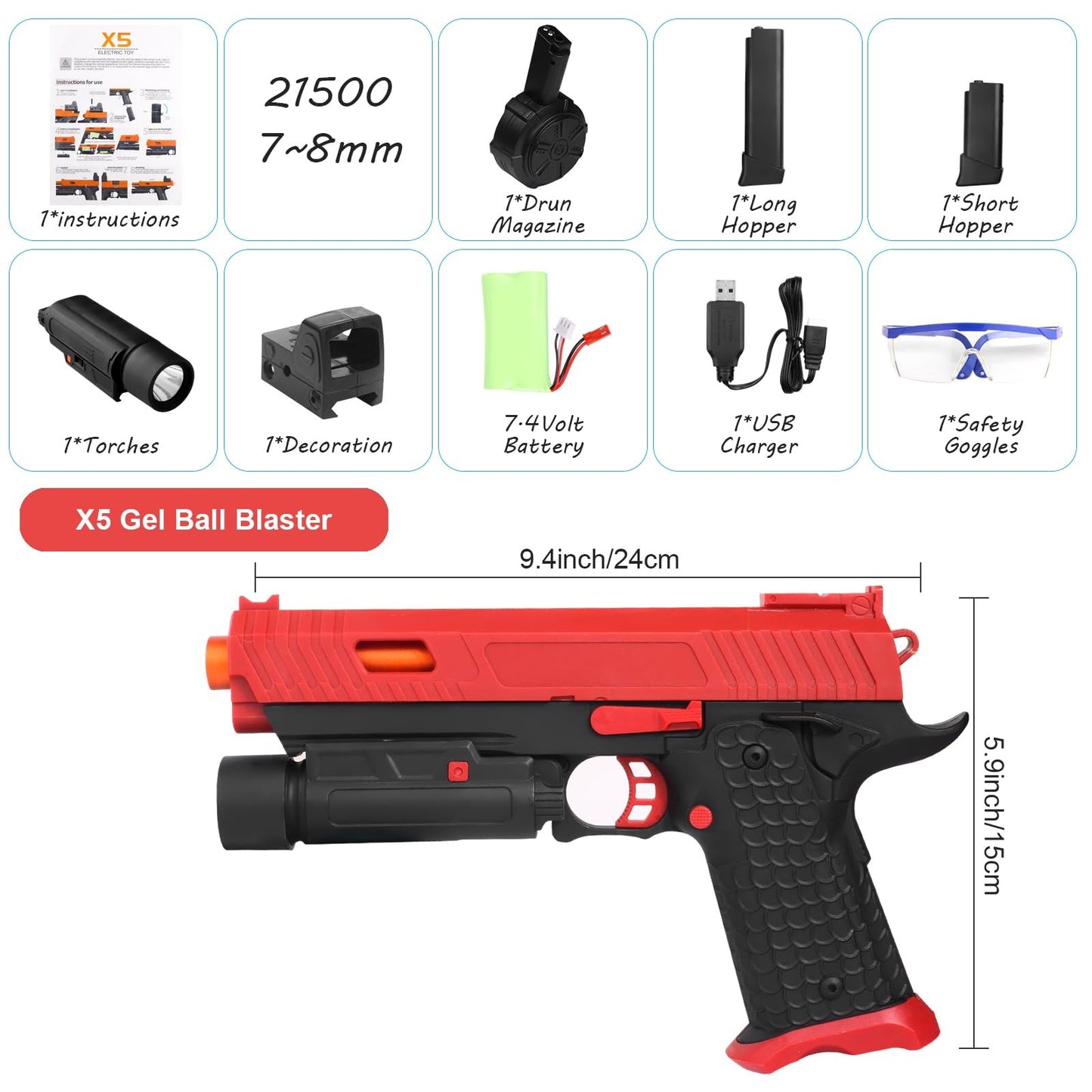 Gel Toy,X5 Gel Christmas New Year Halloween Toys with Drum and Goggles,Outdoo